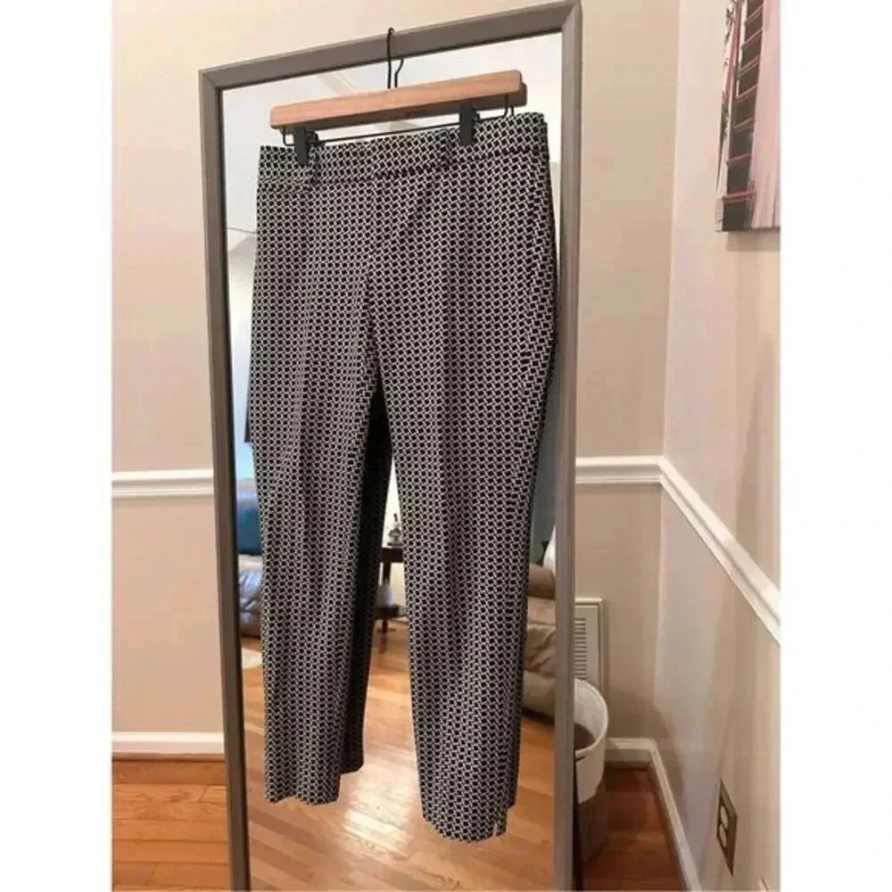 Banana Republic Sloan Chino Pants Black White Pattern Size 4